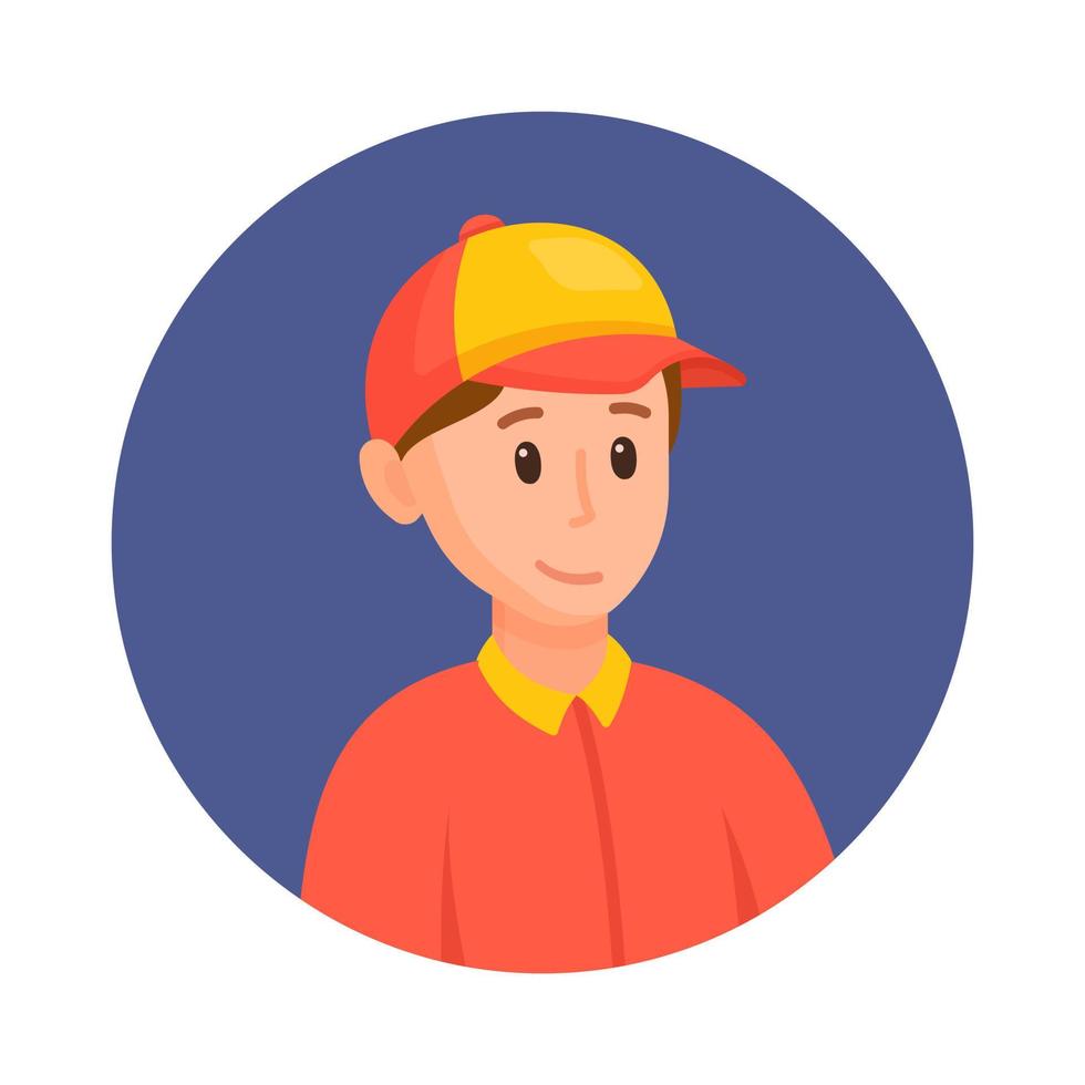 Vector illustration of the deliveryman avatar. Avatar of a part-time deliveryman student.