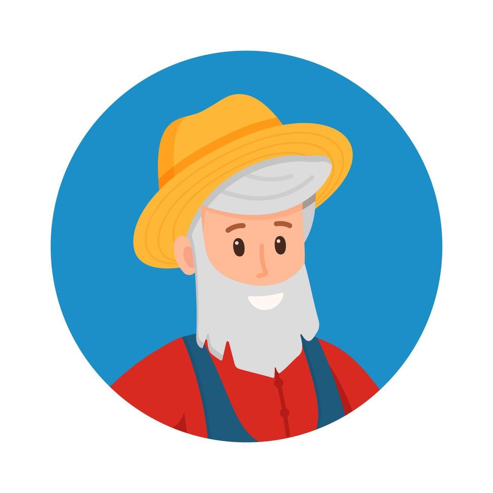 Vector illustration of farmer avatar. Avatar for social networks.