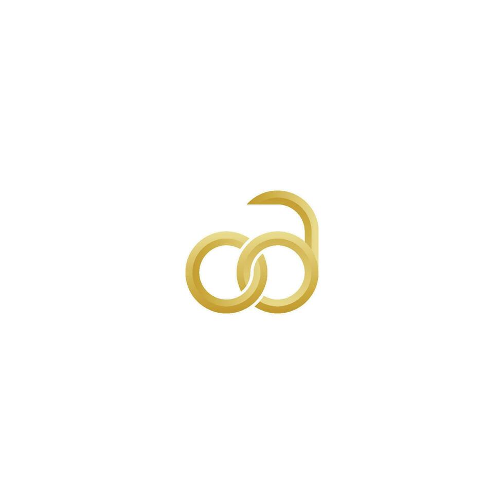 elegante letra dorada oa mínimo simple moderno logo vector eps 10
