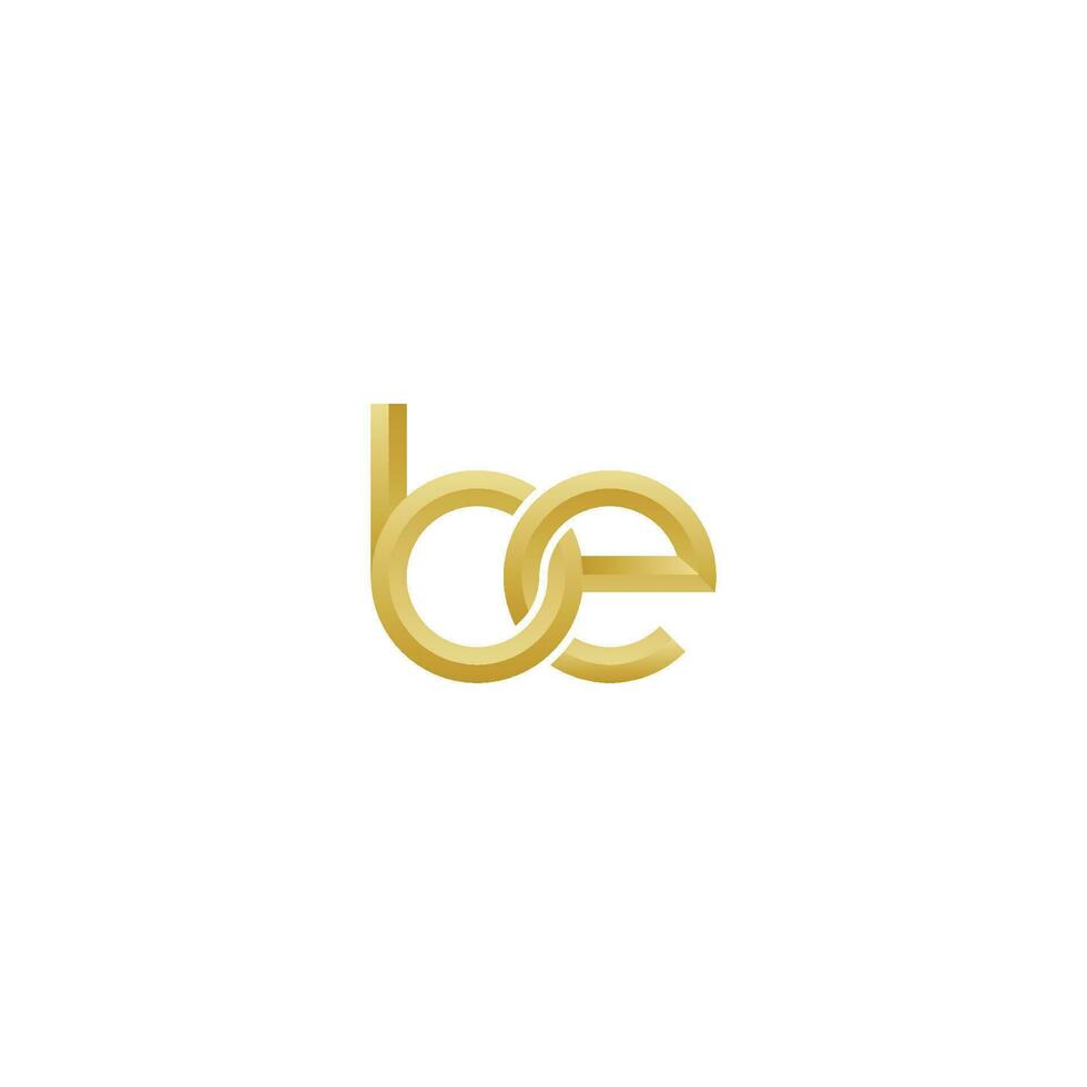 Elegant Golden Letter BE Minimal Simple Modern Logo Vector EPS 10