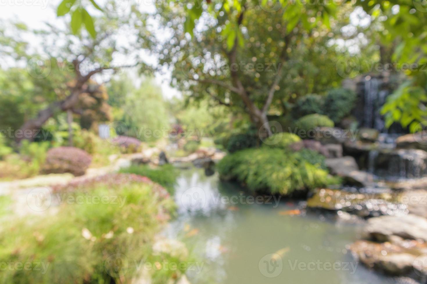 Abstract blur park garden pond background photo