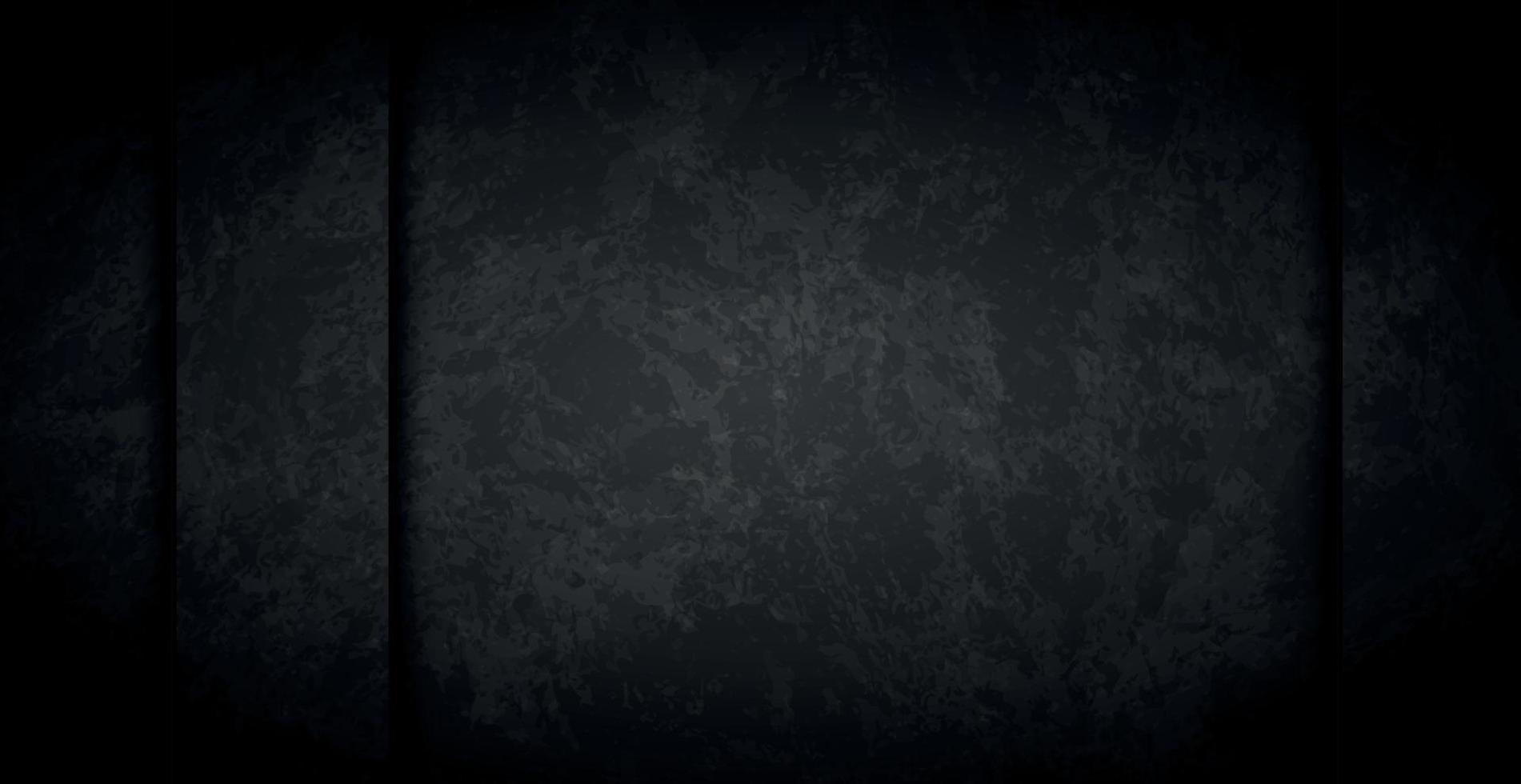 Black abstract textured grunge background wall - Vector