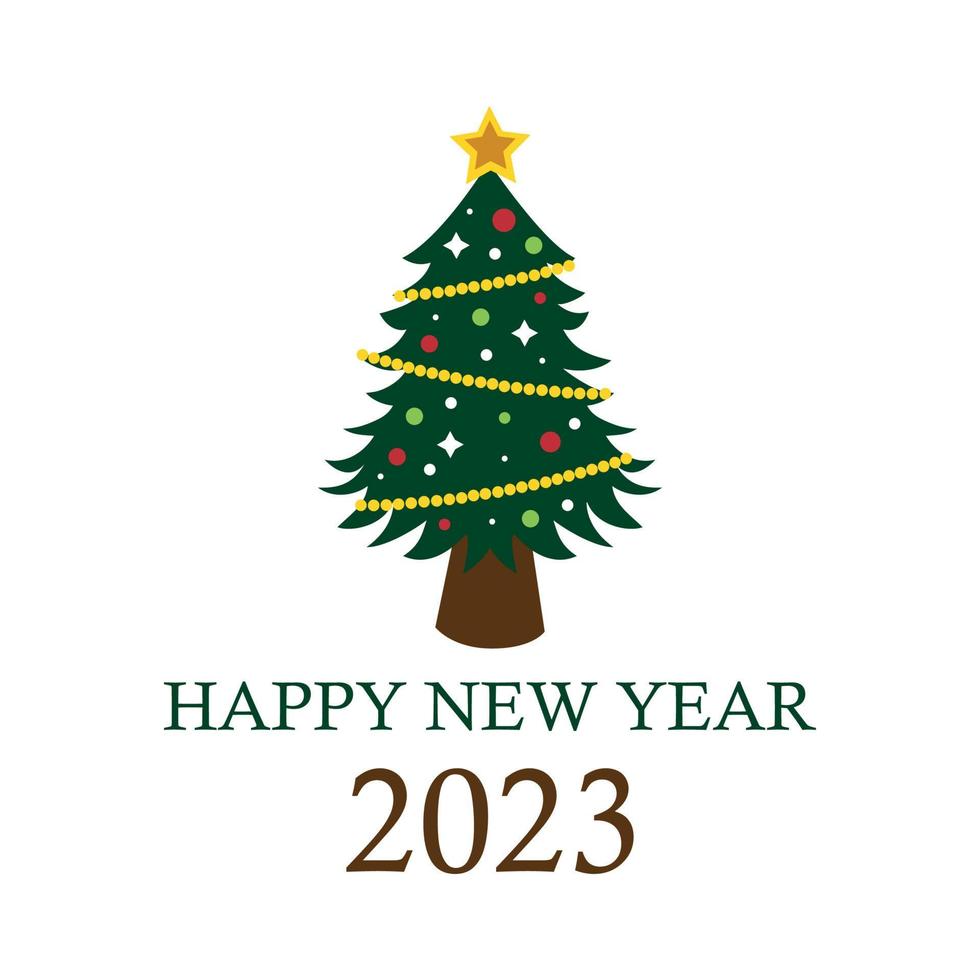 Christmas tree with many holiday gifts waiting for the holiday 2023 - Vector