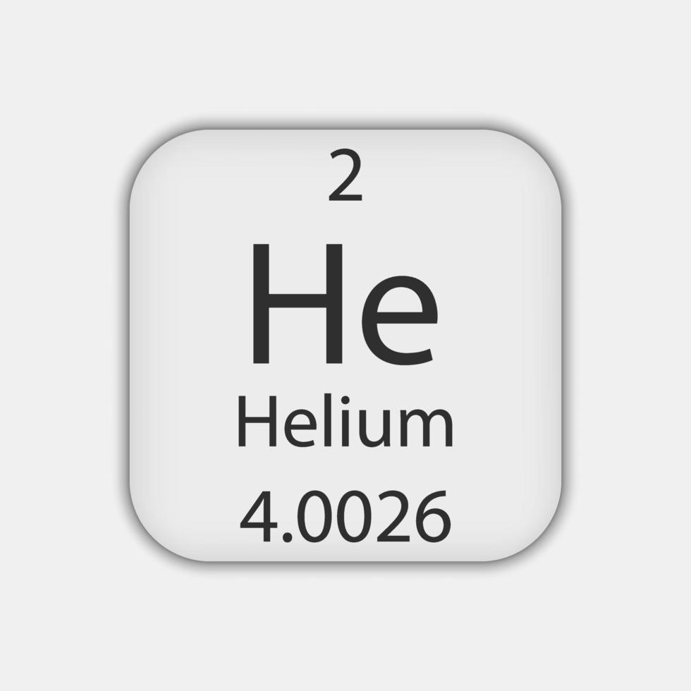 Helium symbol. Chemical element of the periodic table. Vector illustration.