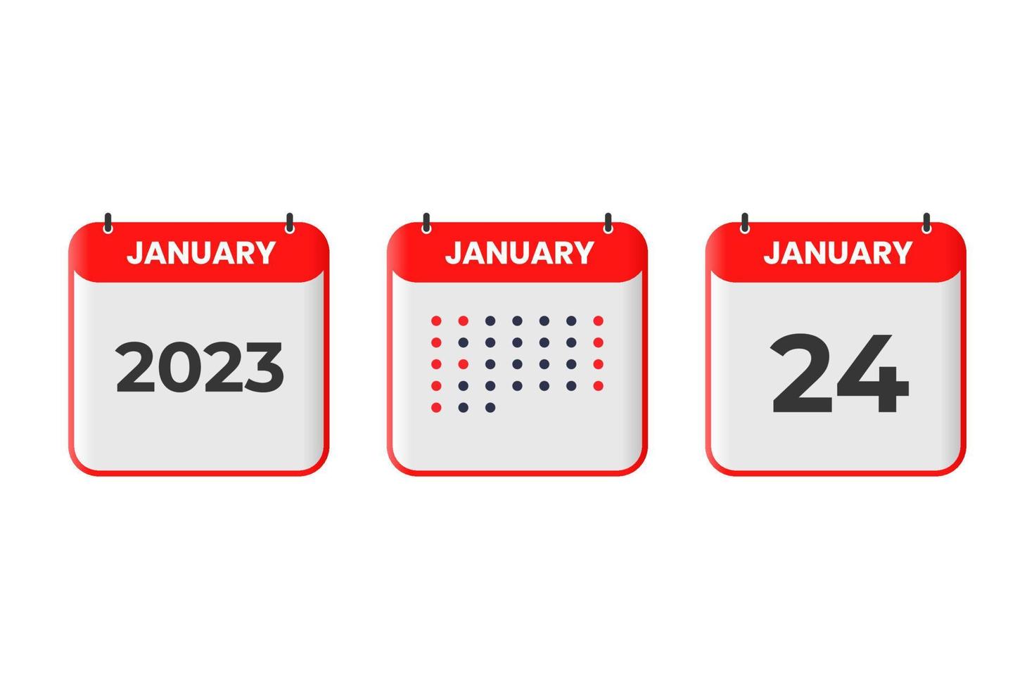 January 24 calendar design icon. 2023 calendar schedule, appointment, important date concept vector