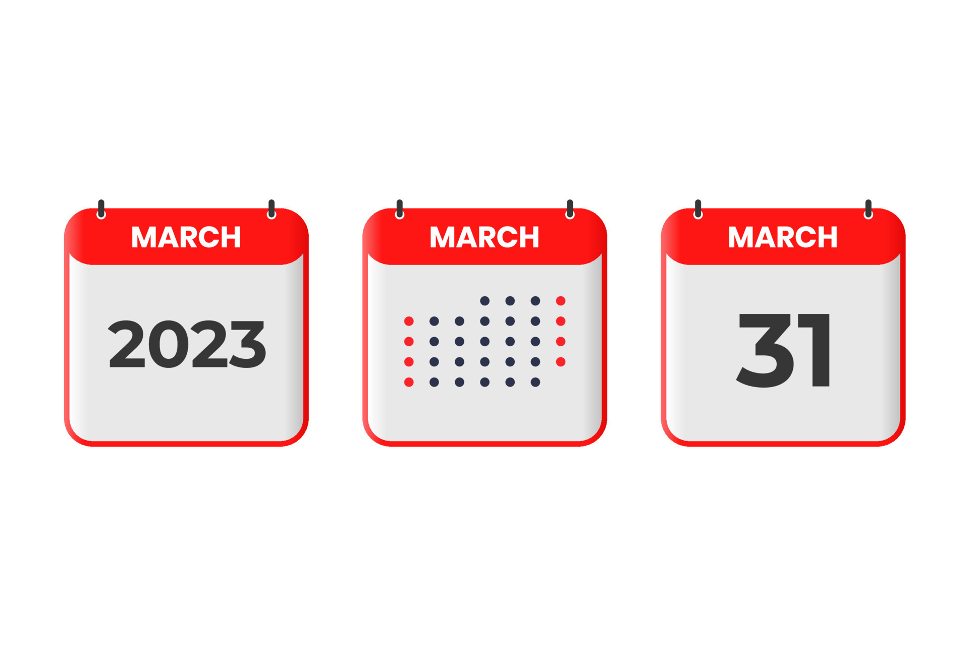 31 de marzo icono de diseño de calendario. calendario 2023, cita