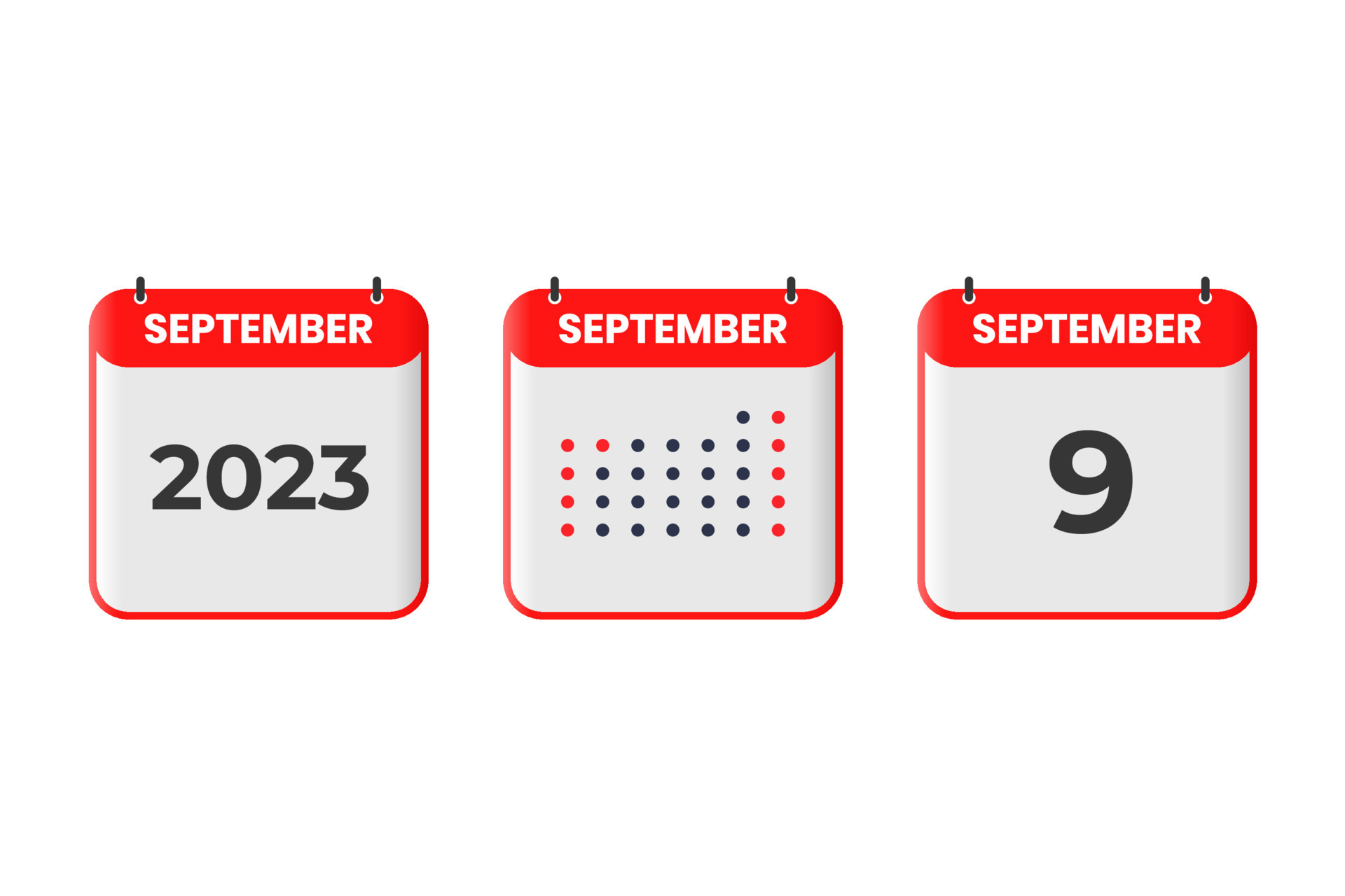 September 9 calendar design icon. 2023 calendar schedule, appointment