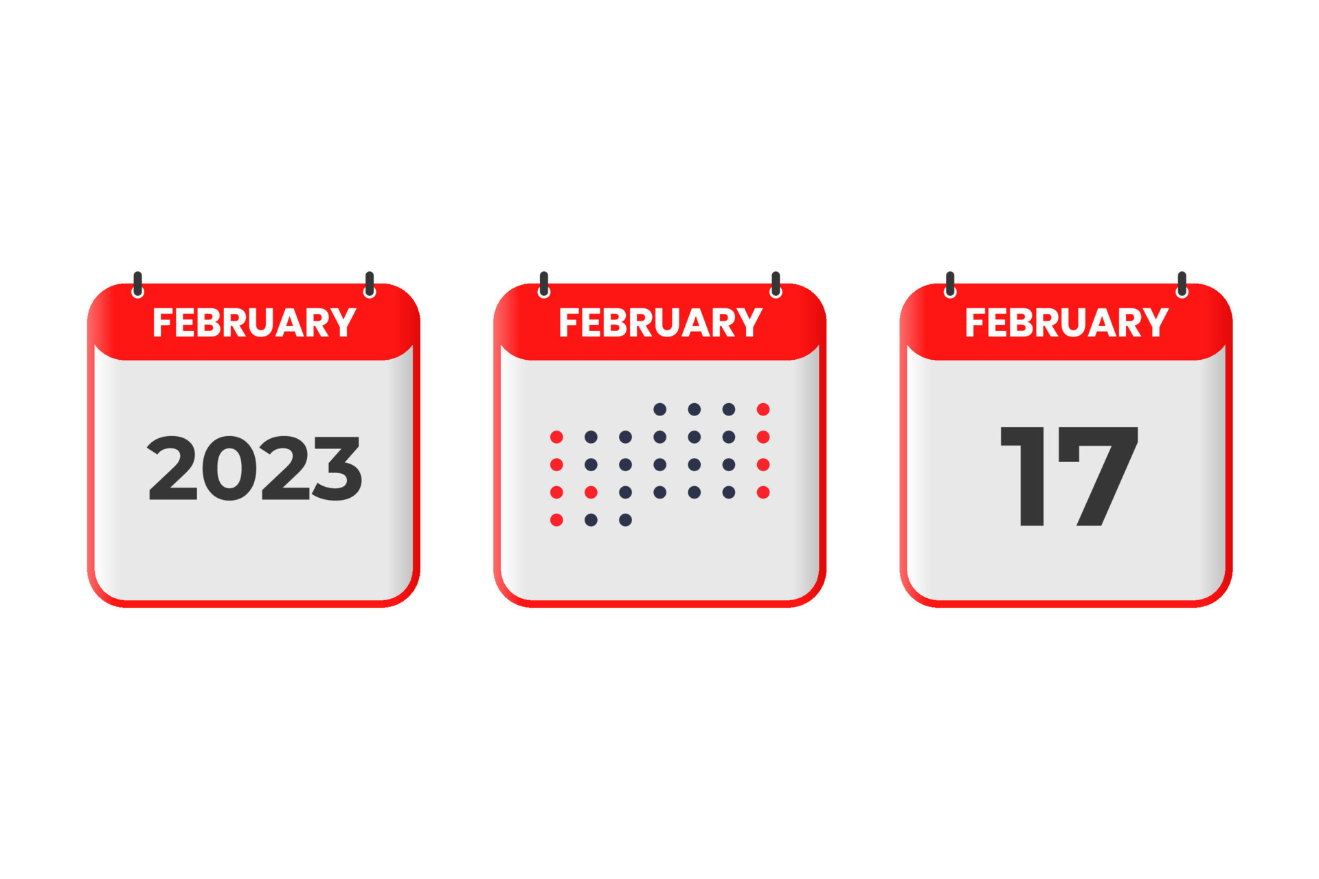 February 17 calendar design icon. 2023 calendar schedule, appointment