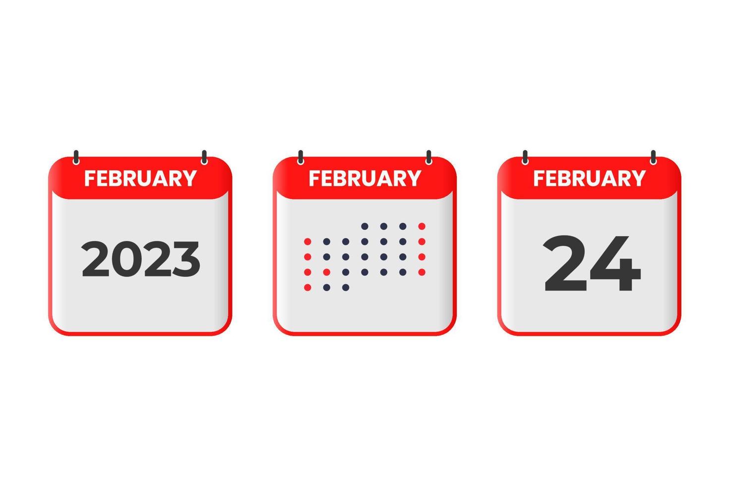 24 de febrero icono de diseño de calendario. calendario 2023, cita, concepto de fecha importante vector