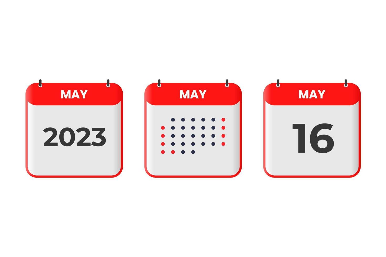 May 16 calendar design icon. 2023 calendar schedule, appointment, important date concept vector