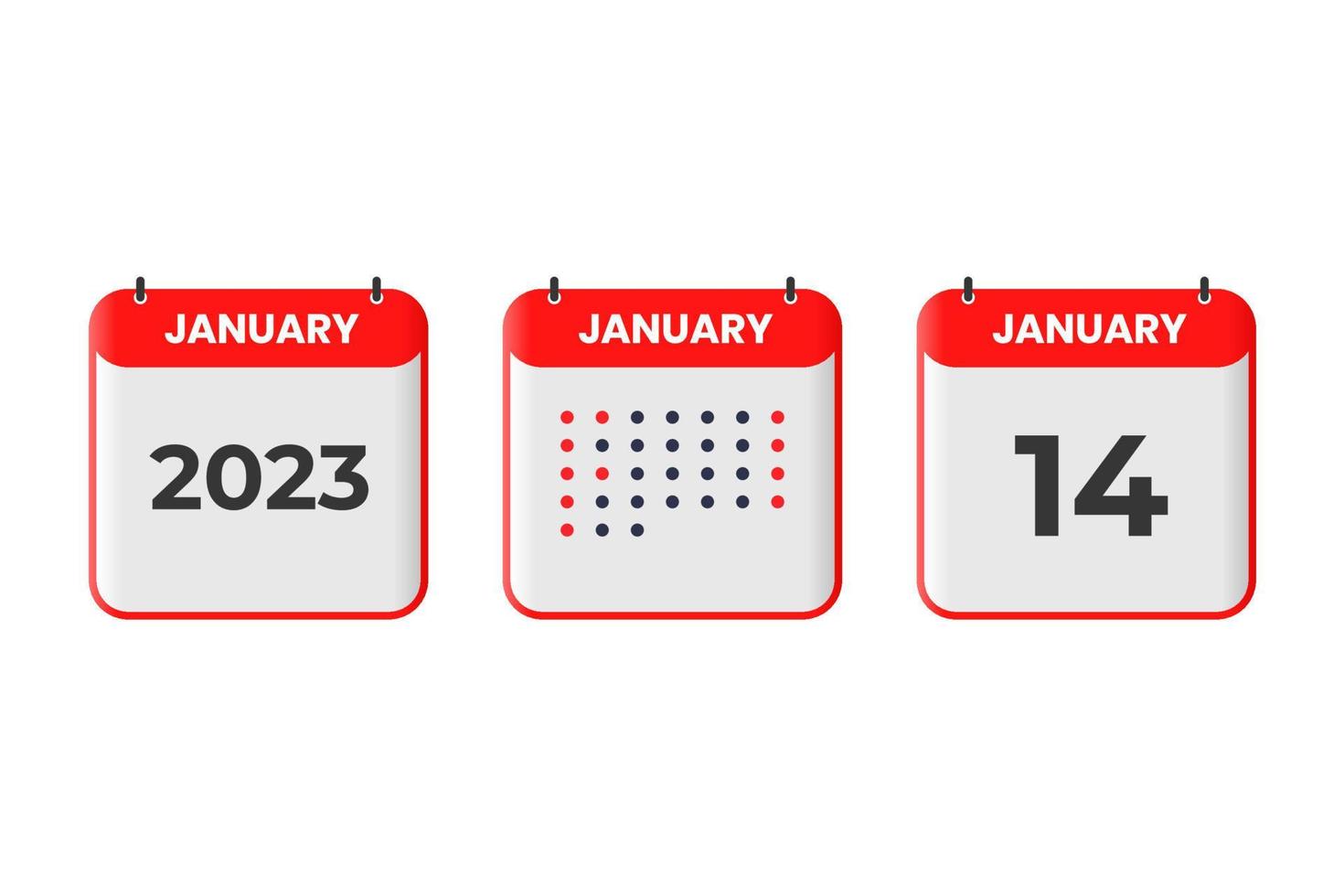 January 14 calendar design icon. 2023 calendar schedule, appointment, important date concept vector