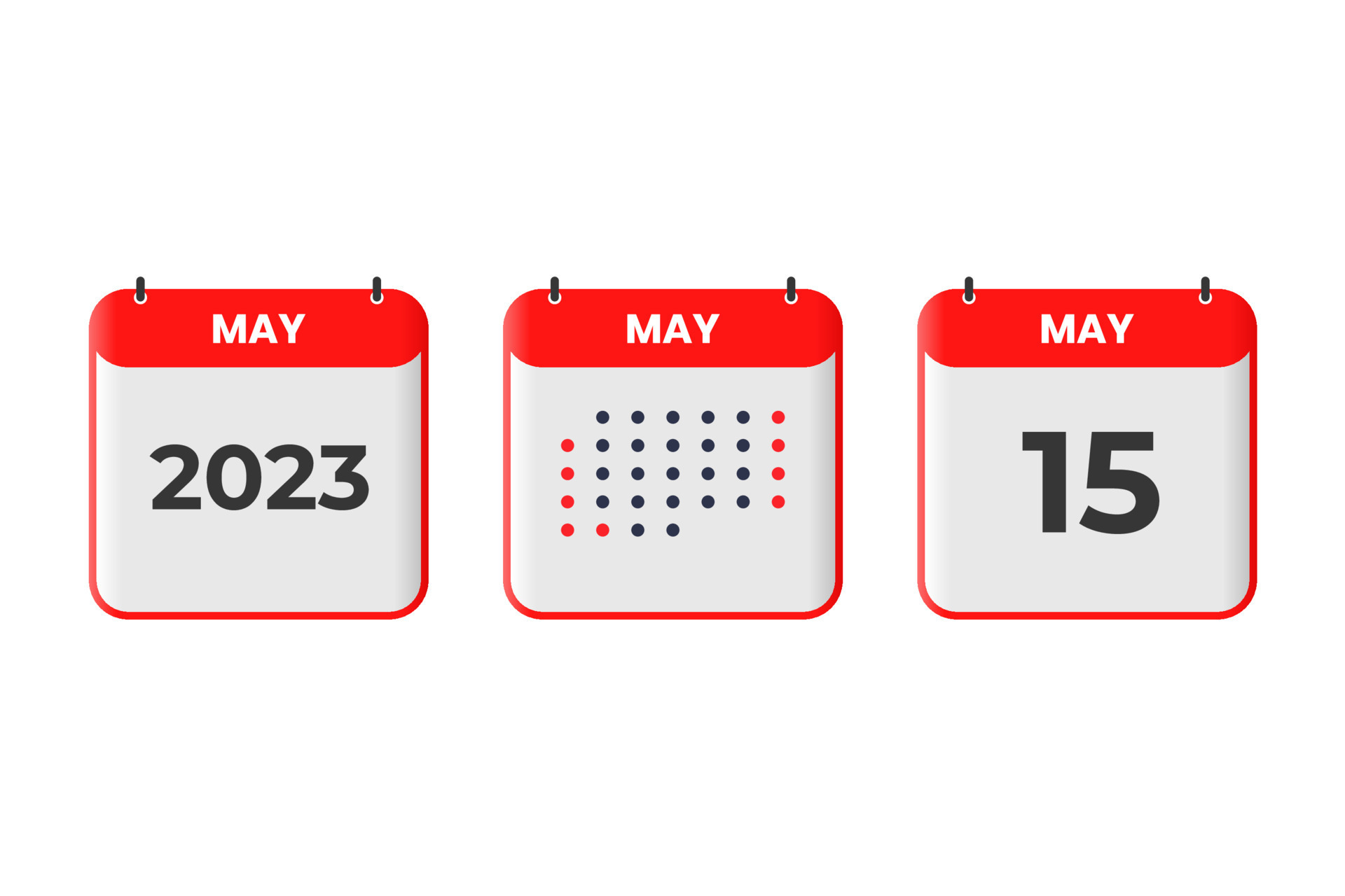 May 15 calendar design icon. 2023 calendar schedule, appointment
