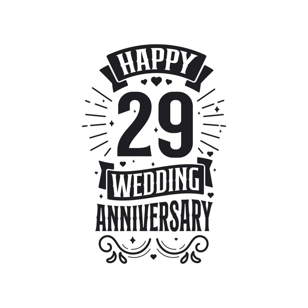 29 years anniversary celebration typography design. Happy 29th ...