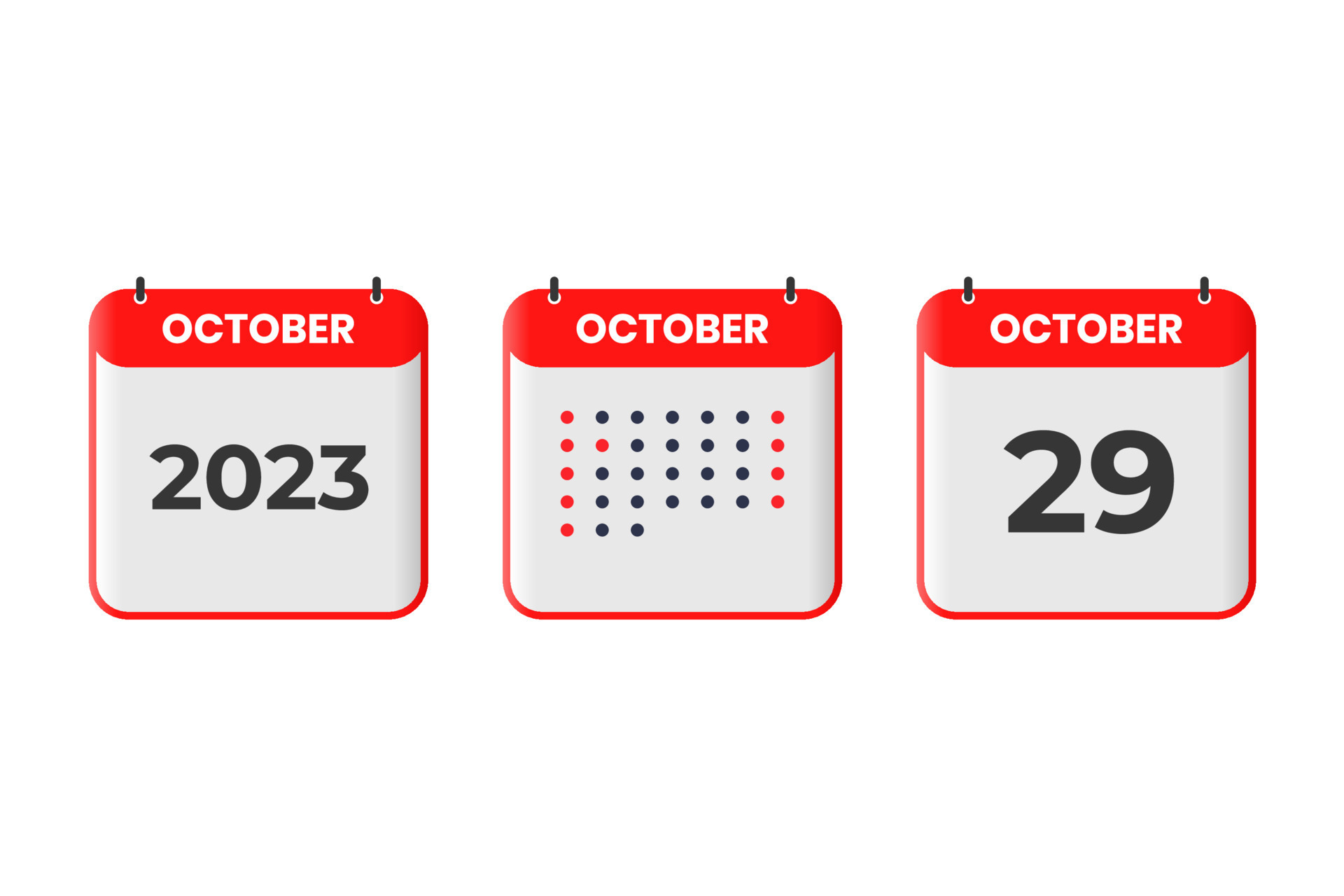 October 29 calendar design icon. 2023 calendar schedule, appointment, important date concept