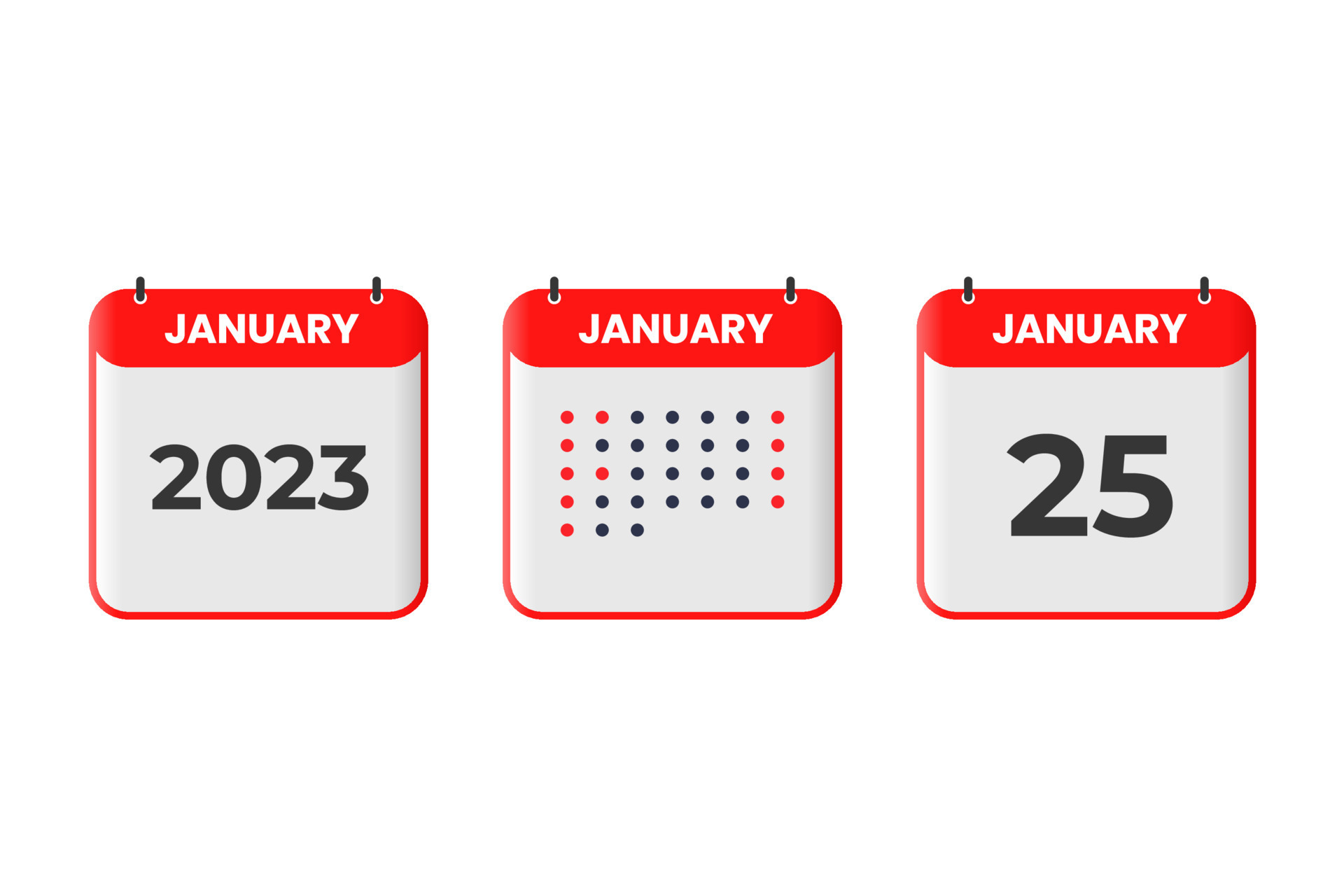 January 25 calendar design icon. 2023 calendar schedule, appointment