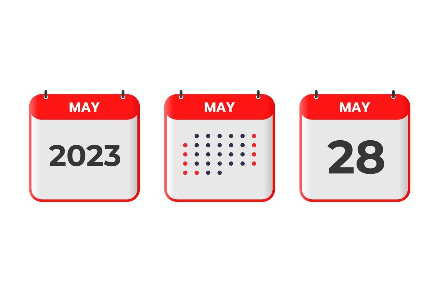 May 28 calendar design icon. 2023 calendar schedule, appointment, important date concept vector