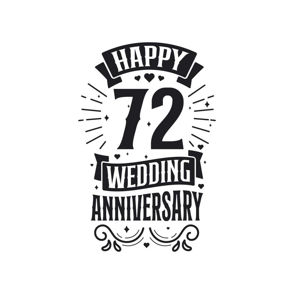 72 years anniversary celebration typography design. Happy 72nd ...