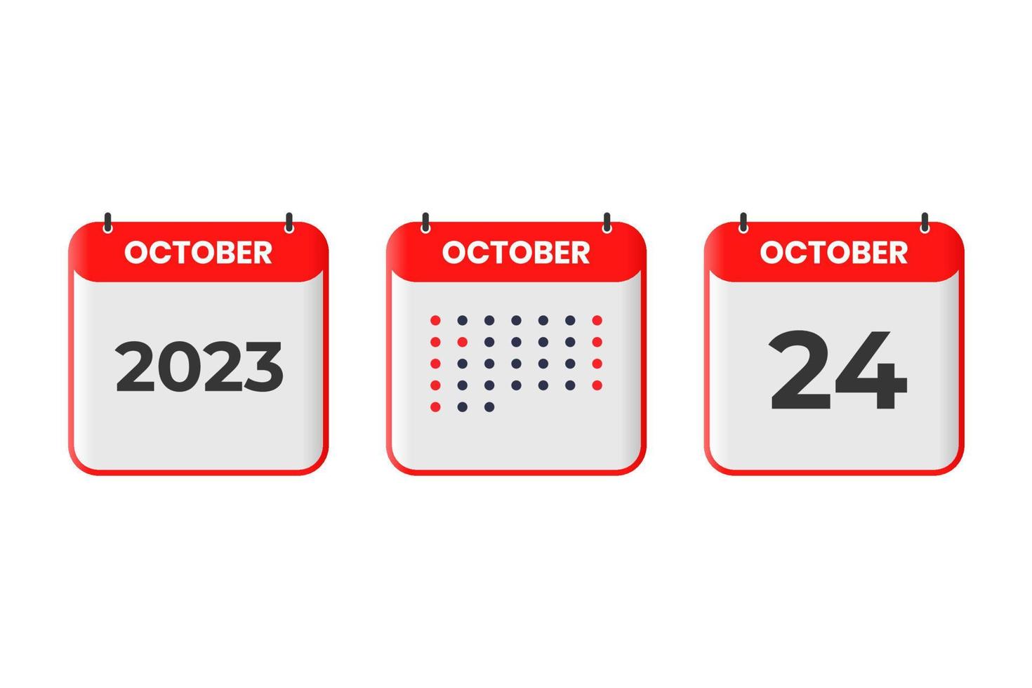 October 24 calendar design icon. 2023 calendar schedule, appointment, important date concept vector