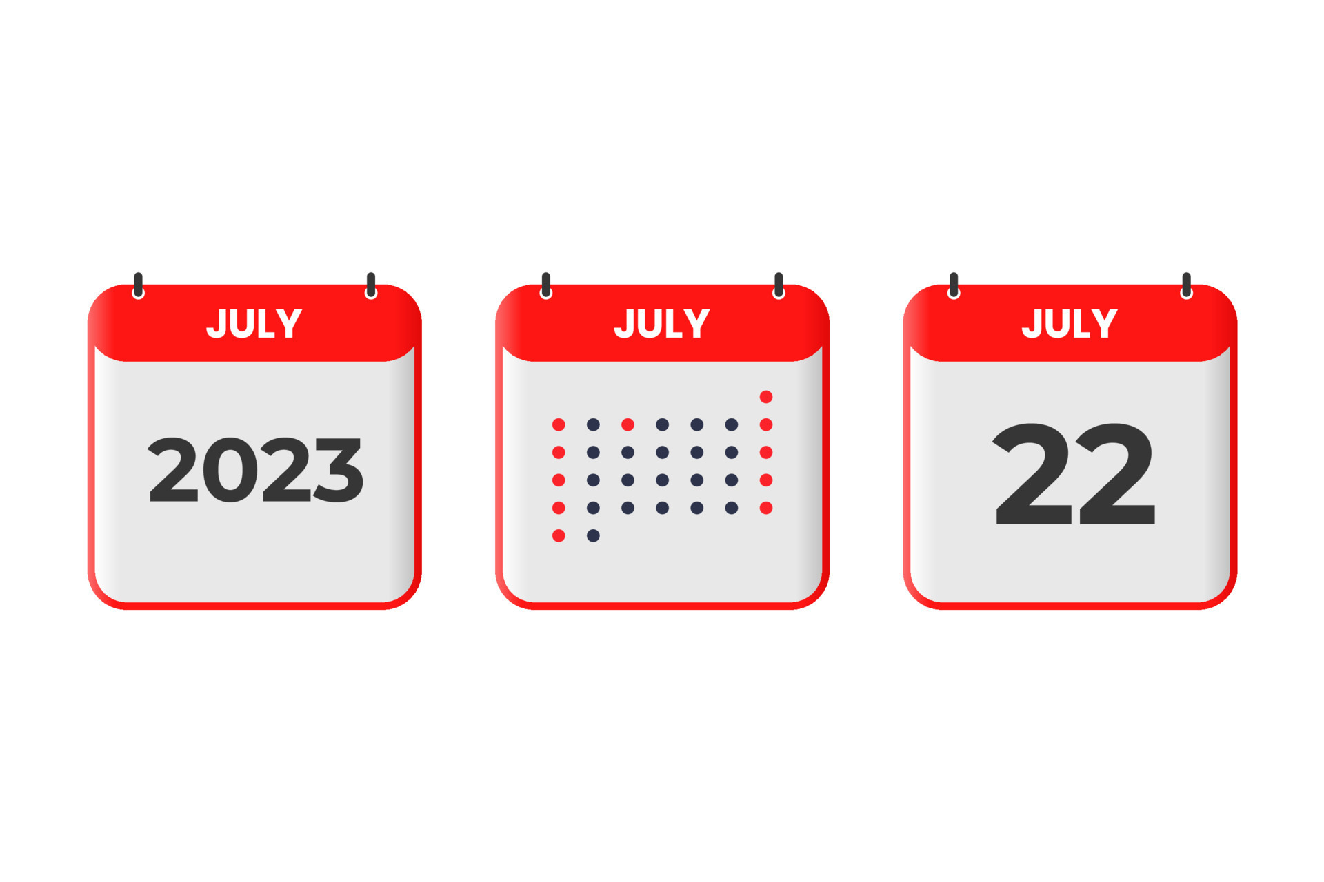July 22 calendar design icon. 2023 calendar schedule, appointment, important date concept
