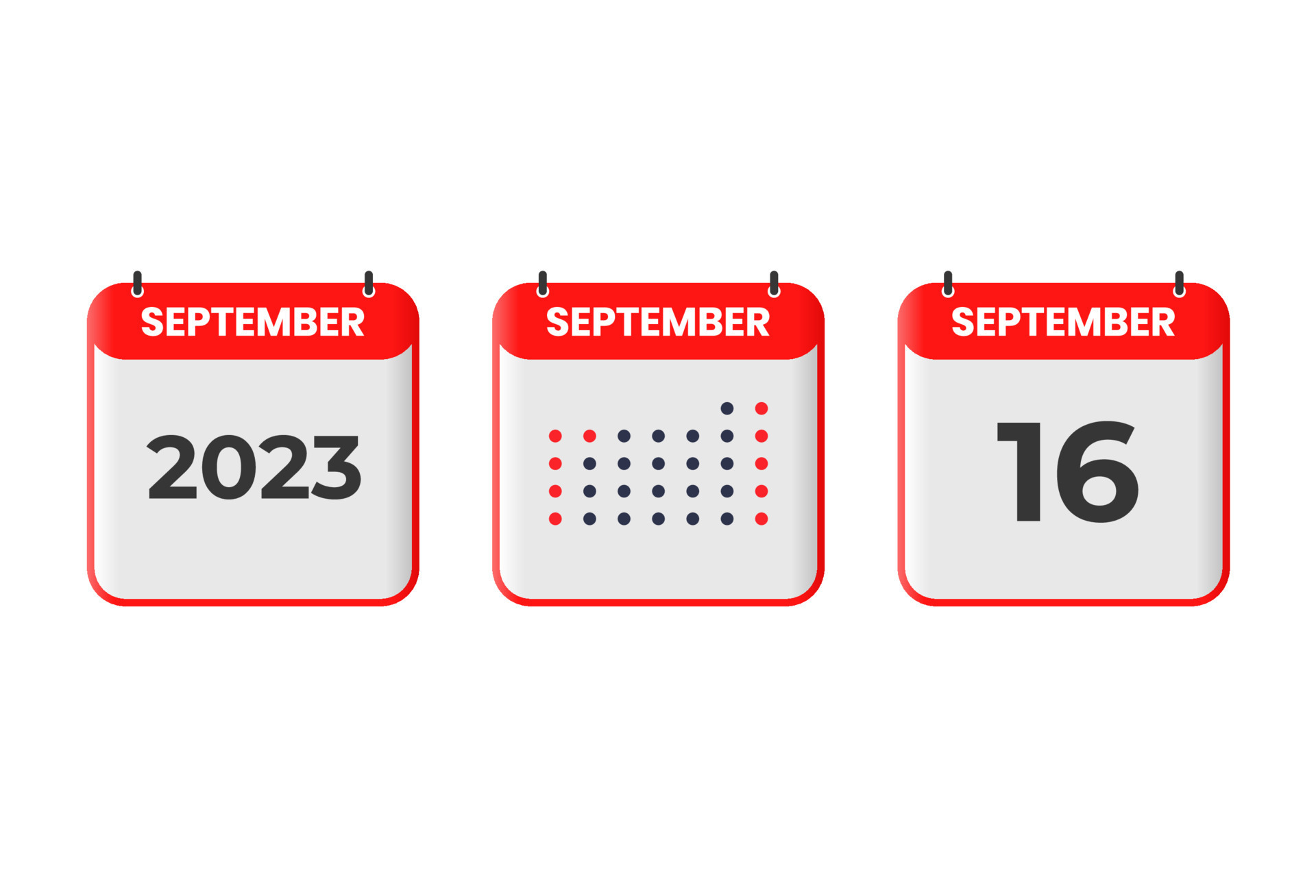 September 16 calendar design icon. 2023 calendar schedule, appointment