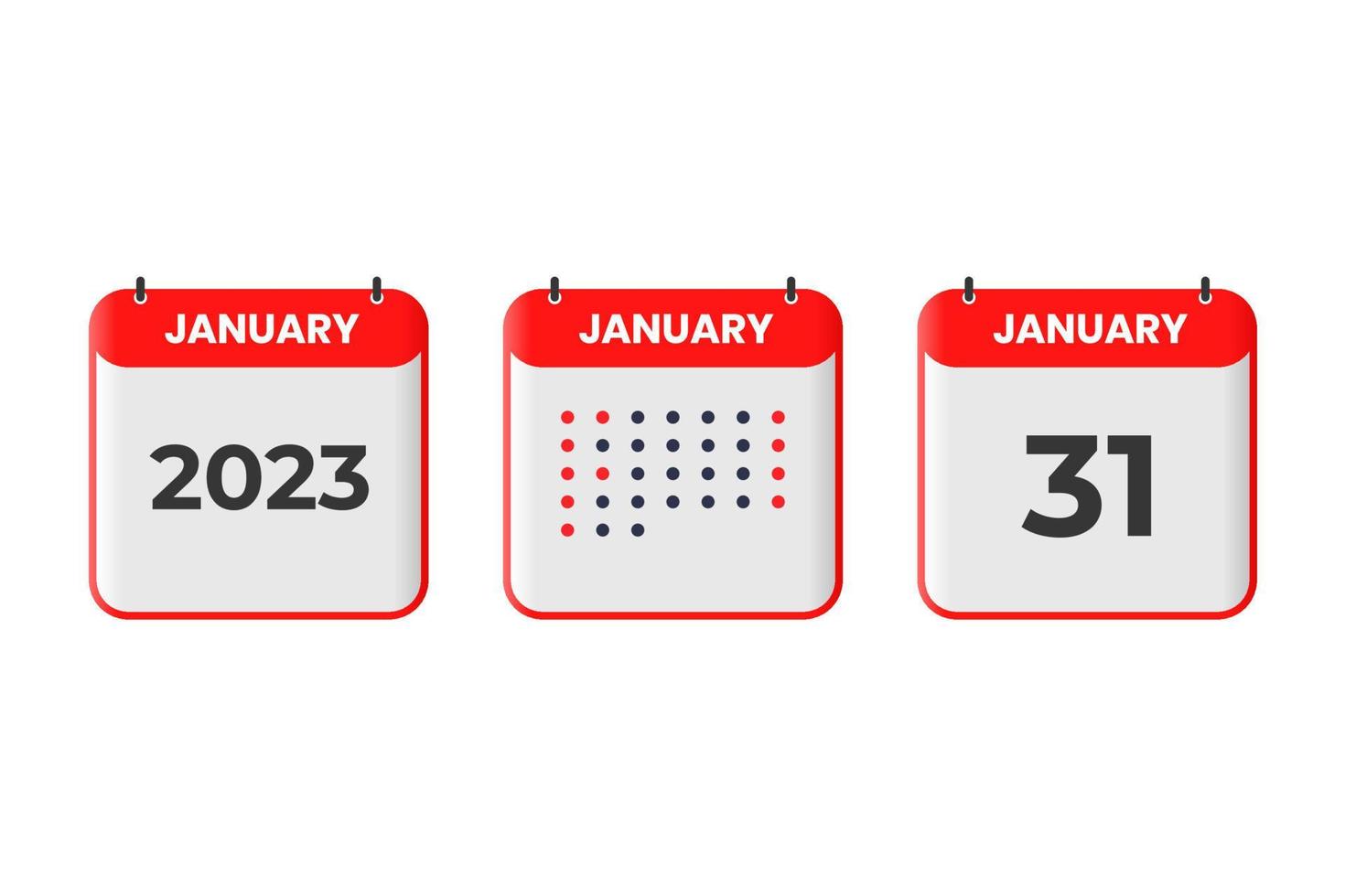 January 31 calendar design icon. 2023 calendar schedule, appointment, important date concept vector