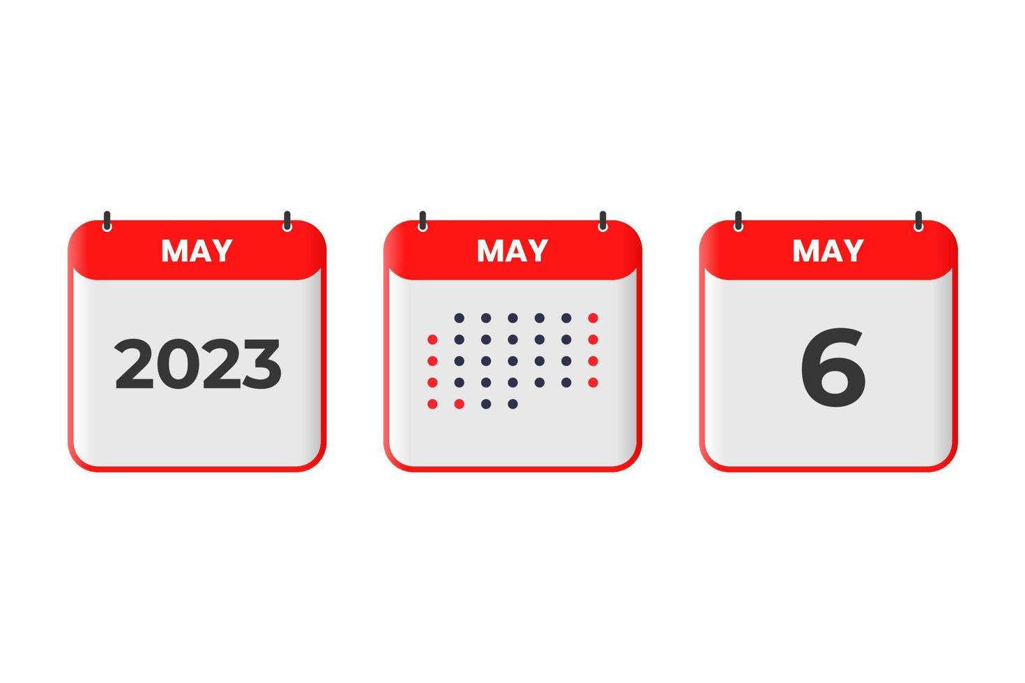 May 6 calendar design icon. 2023 calendar schedule, appointment, important date concept vector