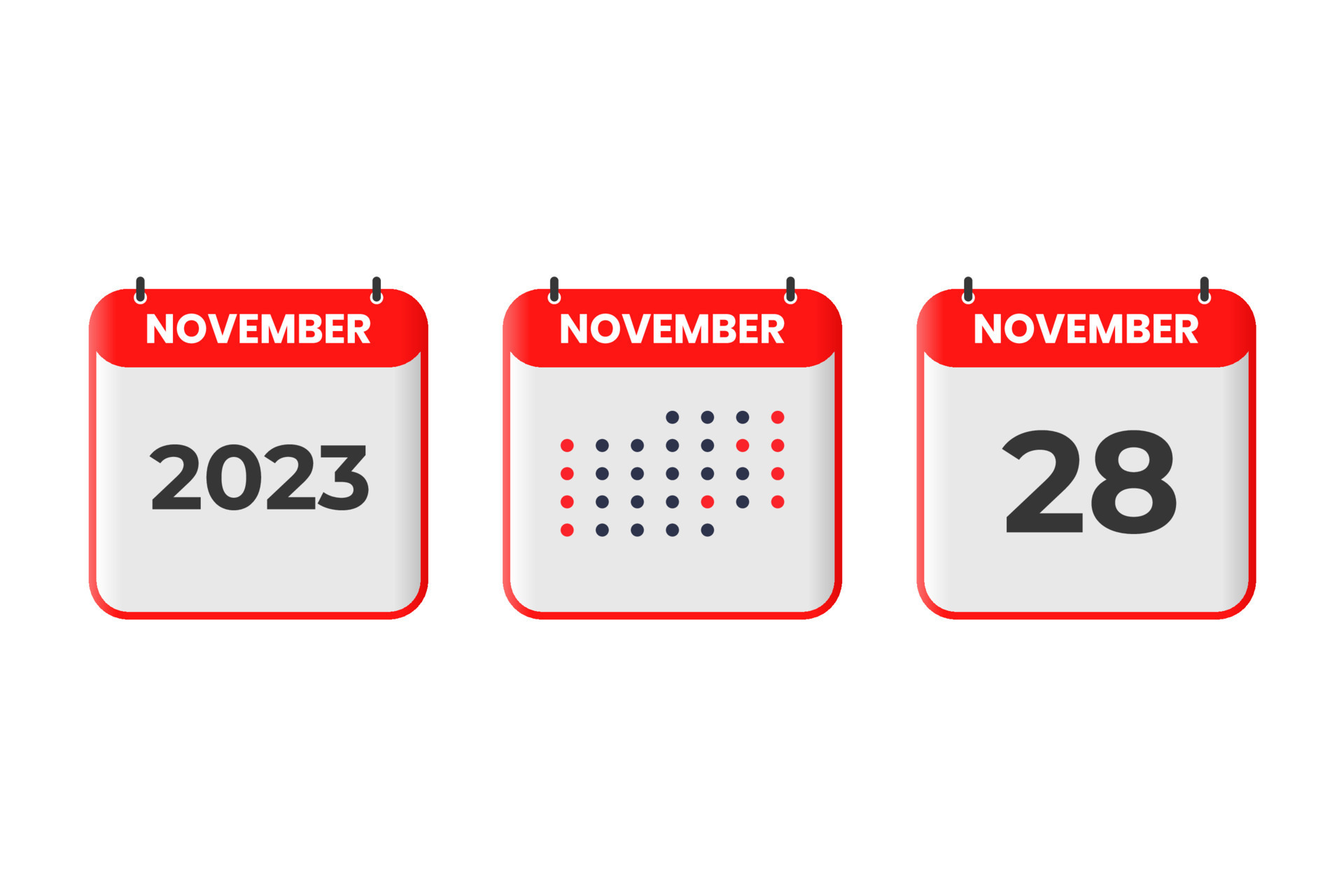November 28 calendar design icon. 2023 calendar schedule, appointment, important date concept