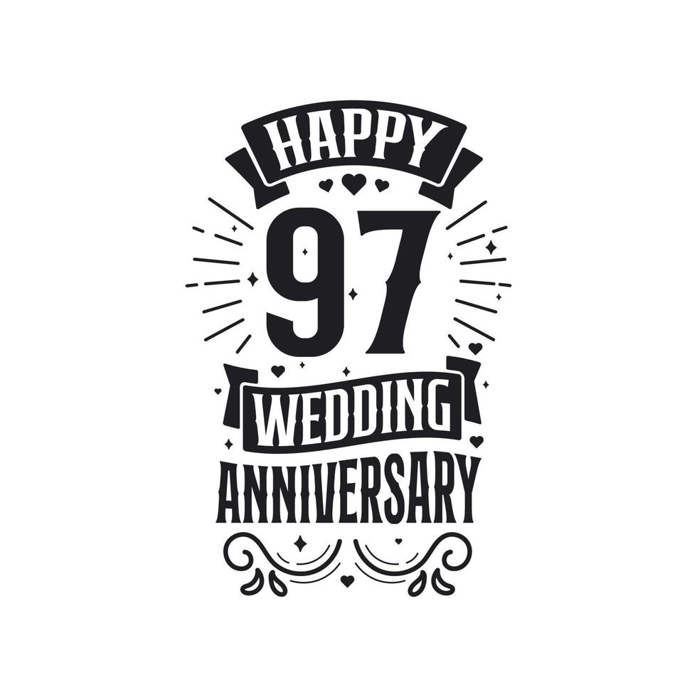 97 years anniversary celebration typography design. Happy 97th ...