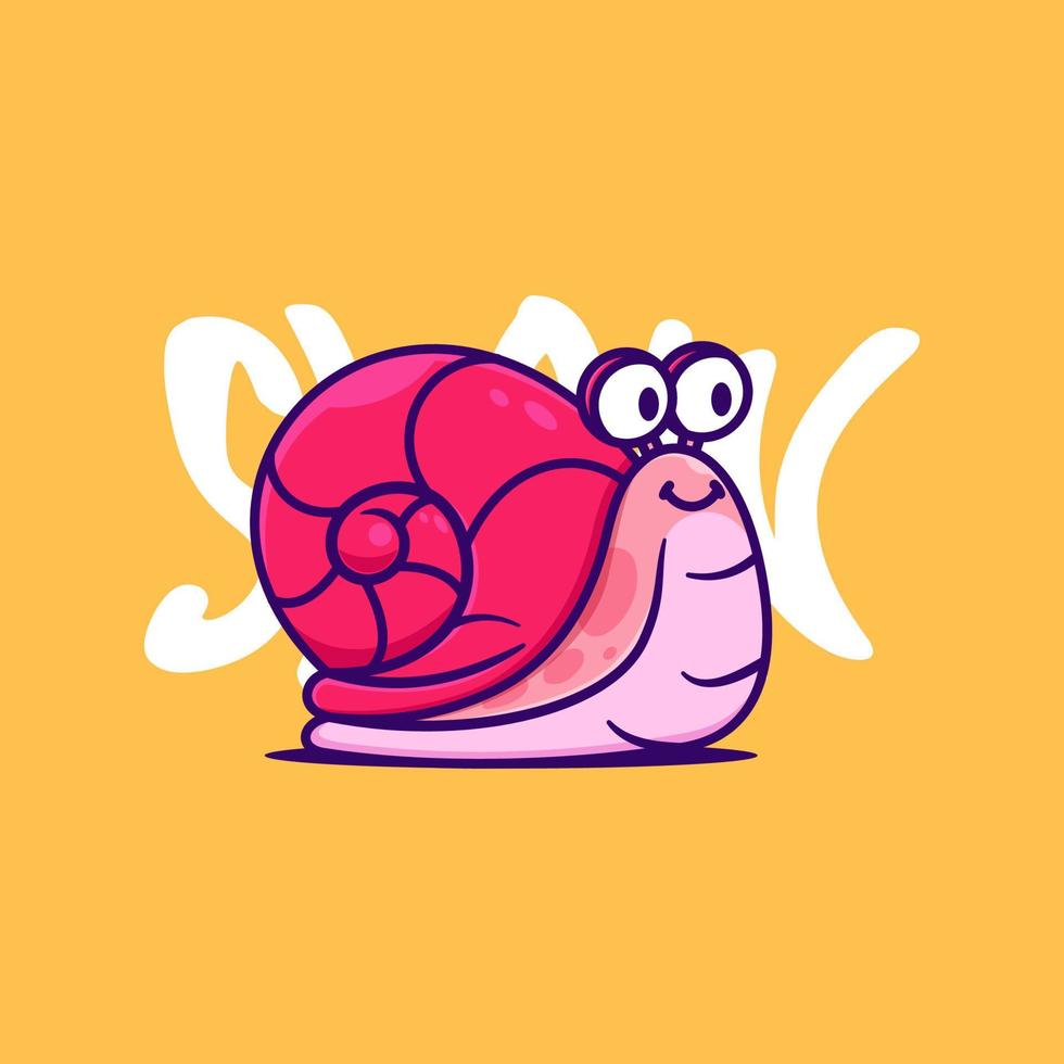 Cute Slow Snail Cartoon Icon Illustration vector