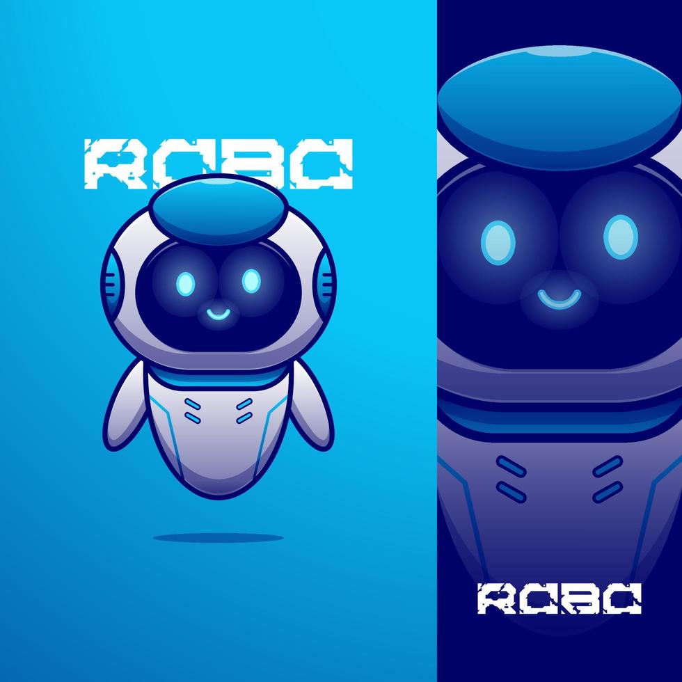 ilustración de icono de dibujos animados lindo robot vector