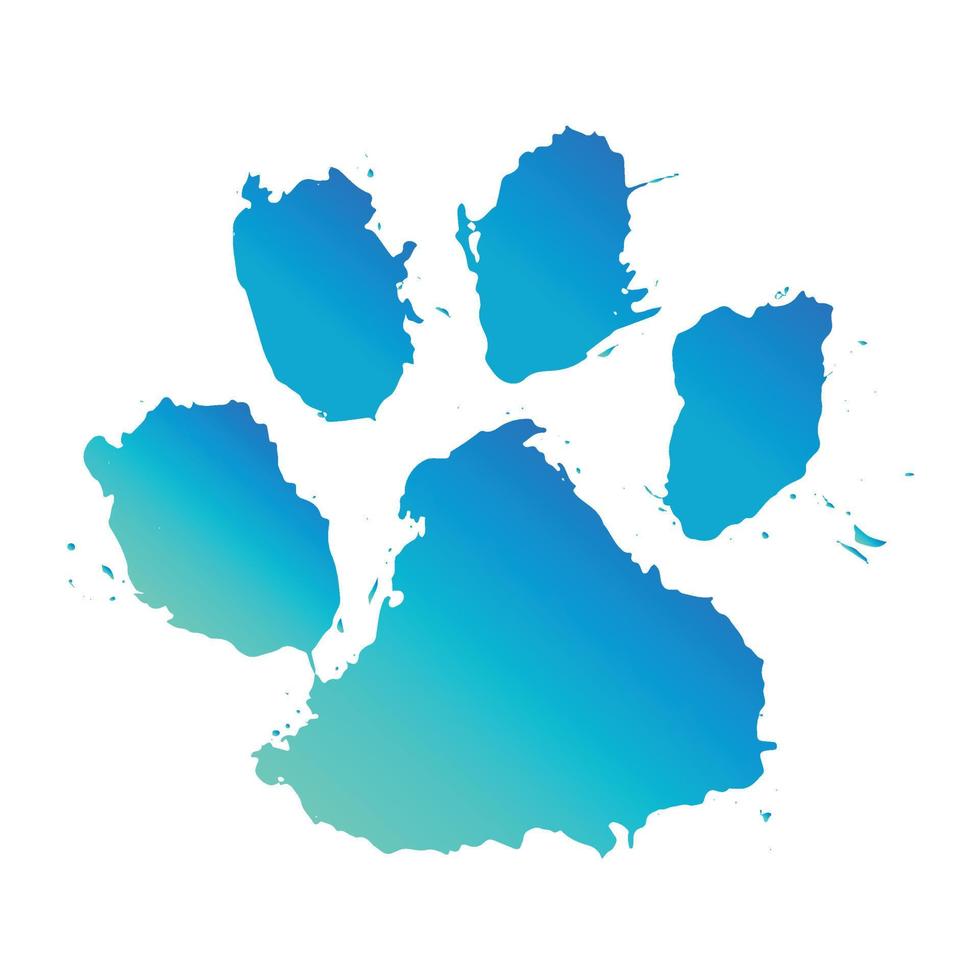 Ink Dog Paw, Cat Paw, grunge style, Vector. vector