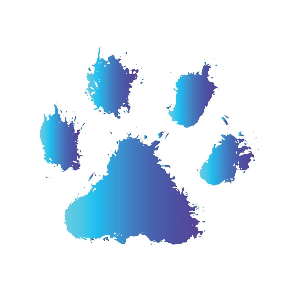 Ink Dog Paw, Cat Paw, grunge style, Vector. vector
