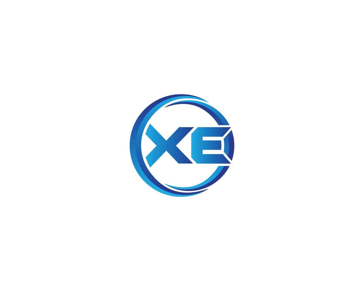Abstract Rounded XE Letter Logo Template Initial Vector illustration.