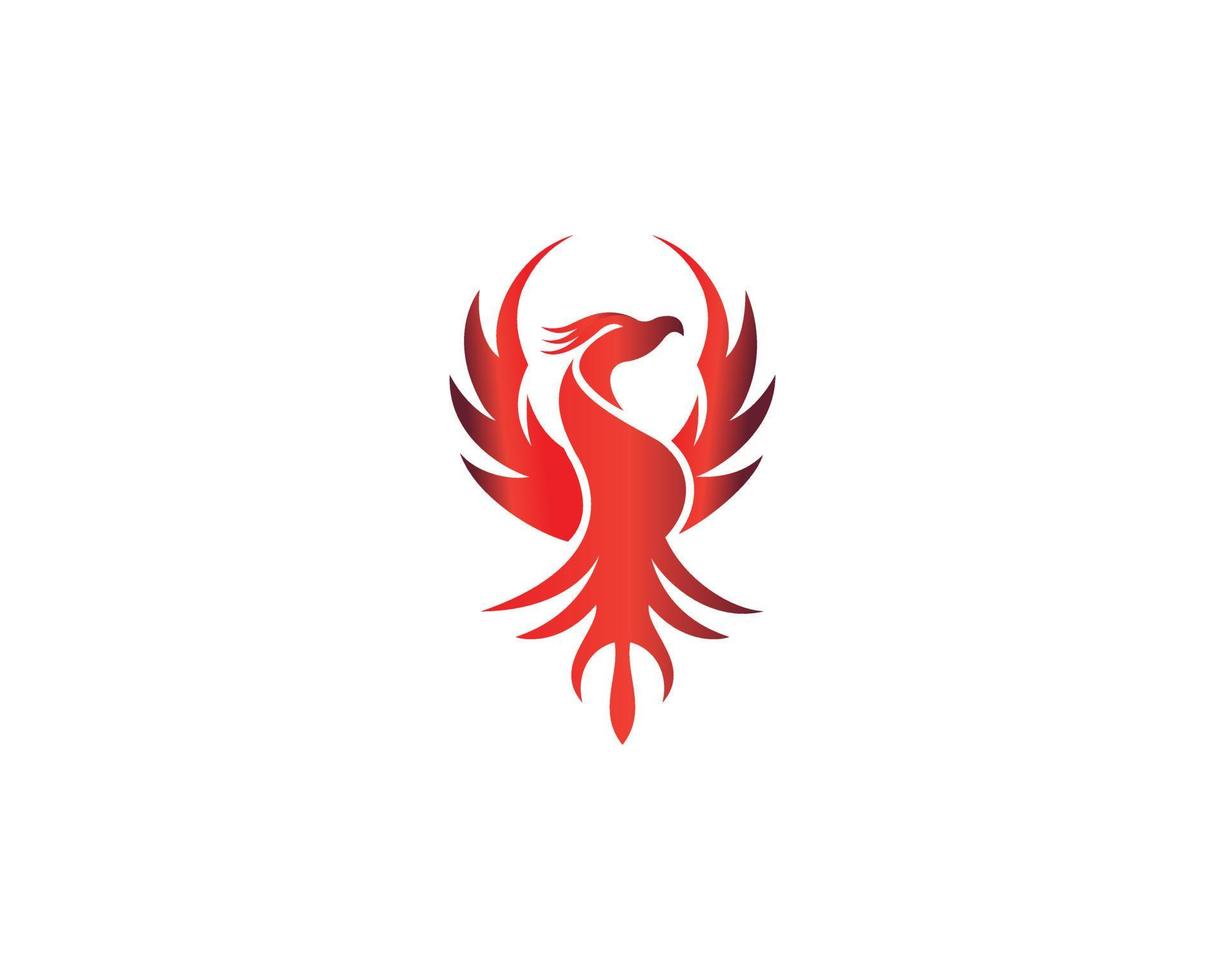 ilustración creativa abstracta del diseño del icono del vector del logotipo del ave fénix.