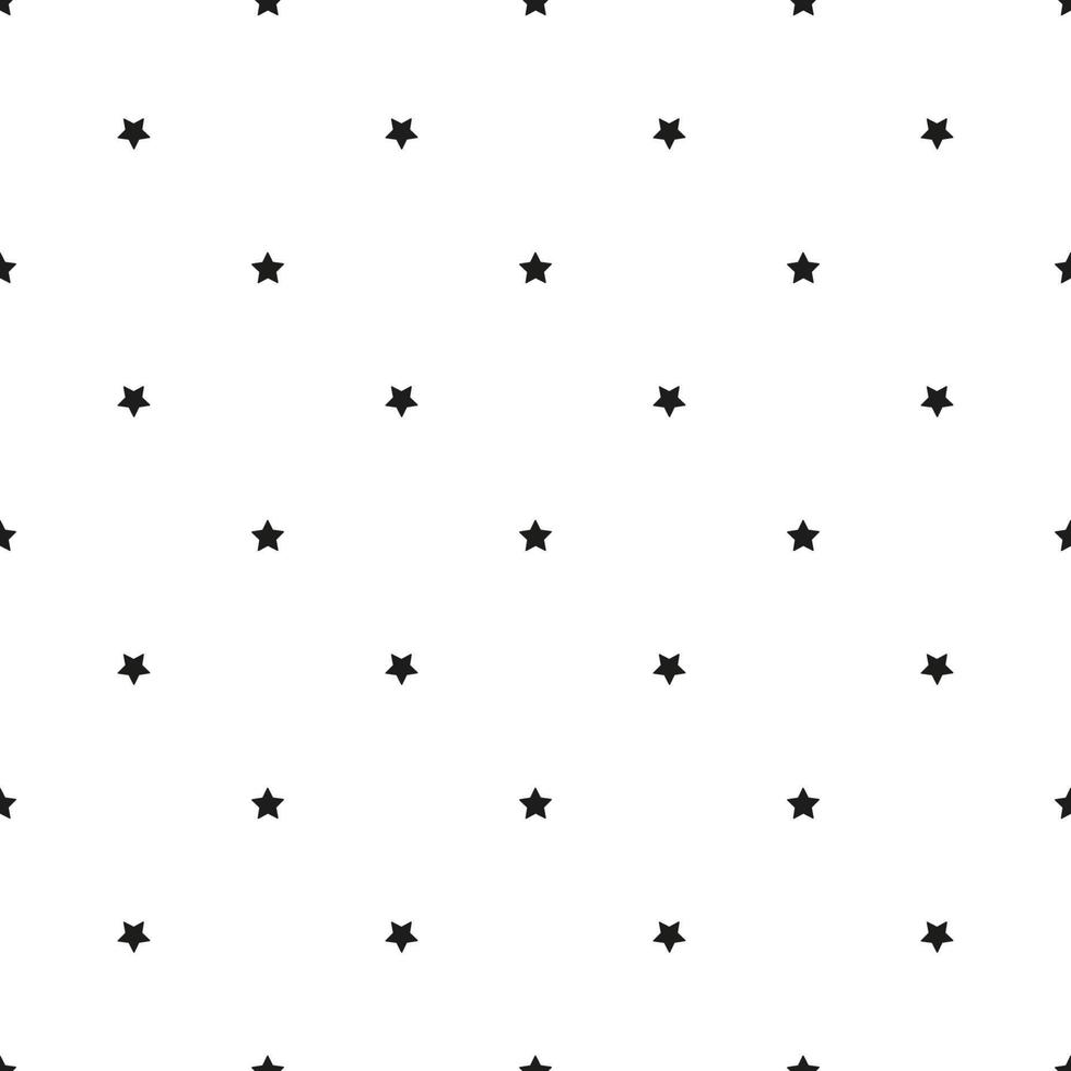 Cute seamless pattern with black fill stars for kids fabric, posters, web vector