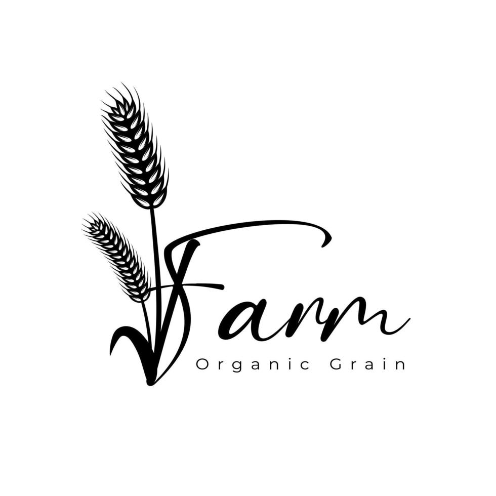 Wheat logo design in abstract style, organic sign symbol. vector