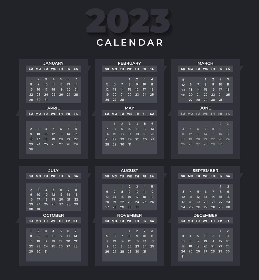 Wall calendar 2023 design, flat 2023 calendar,minimalist inspirational photos monthy nature calendar vector
