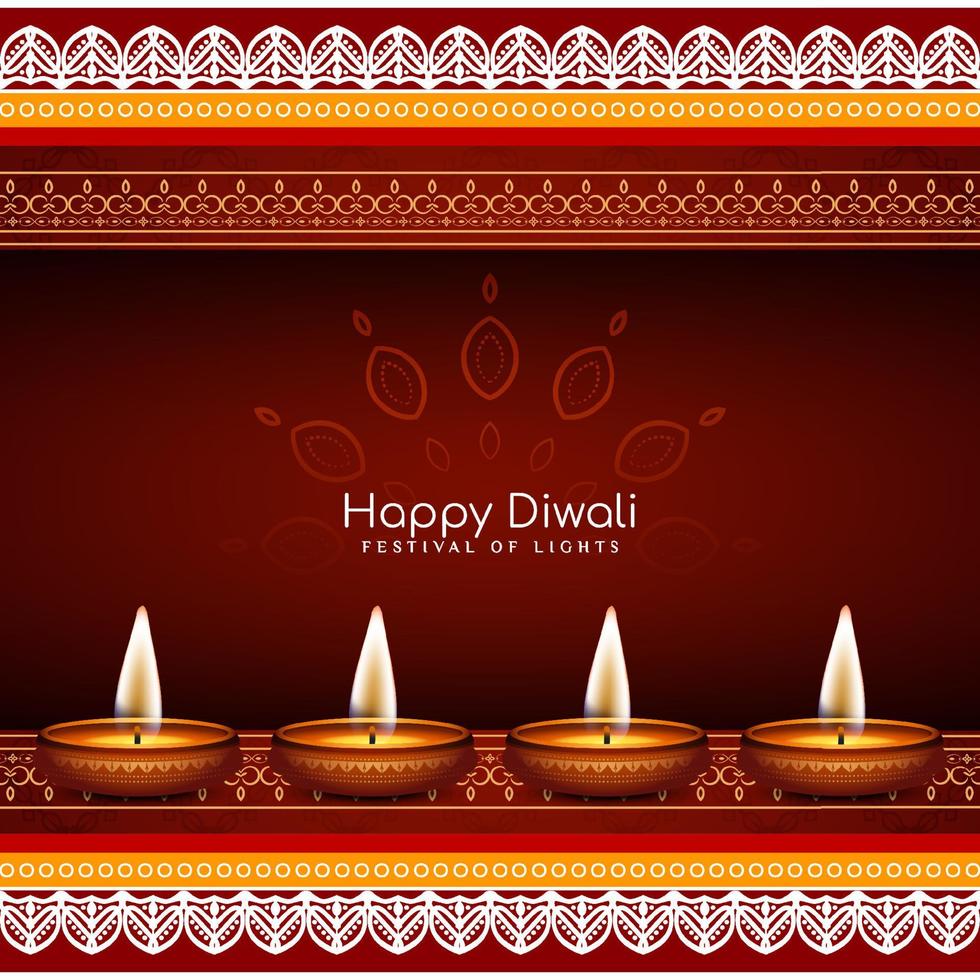 Happy Diwali Indian festival celebration classic elegant background vector