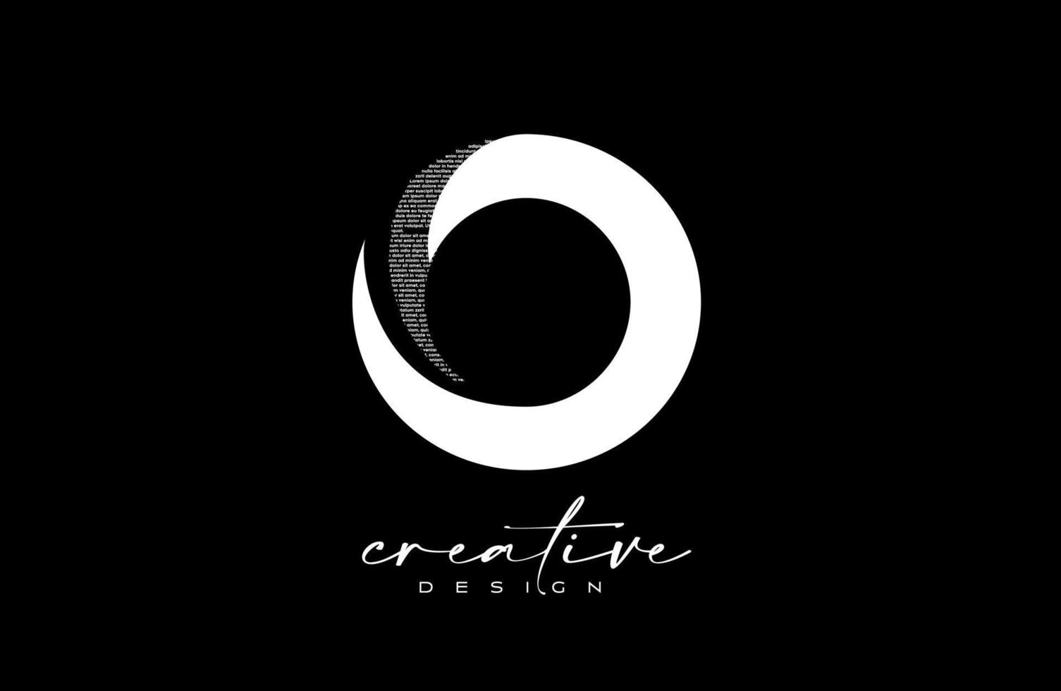 White O Letter Logo Design with Creative letter O made of Black text font Texture Vector