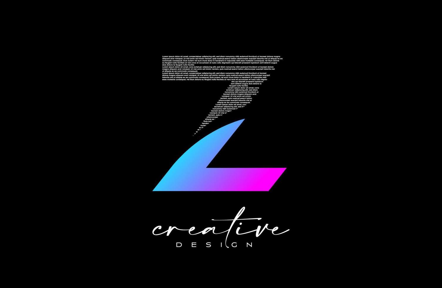 diseño de logotipo de letra z púrpura con letra z creativa hecha de vector de textura de fuente de texto negro