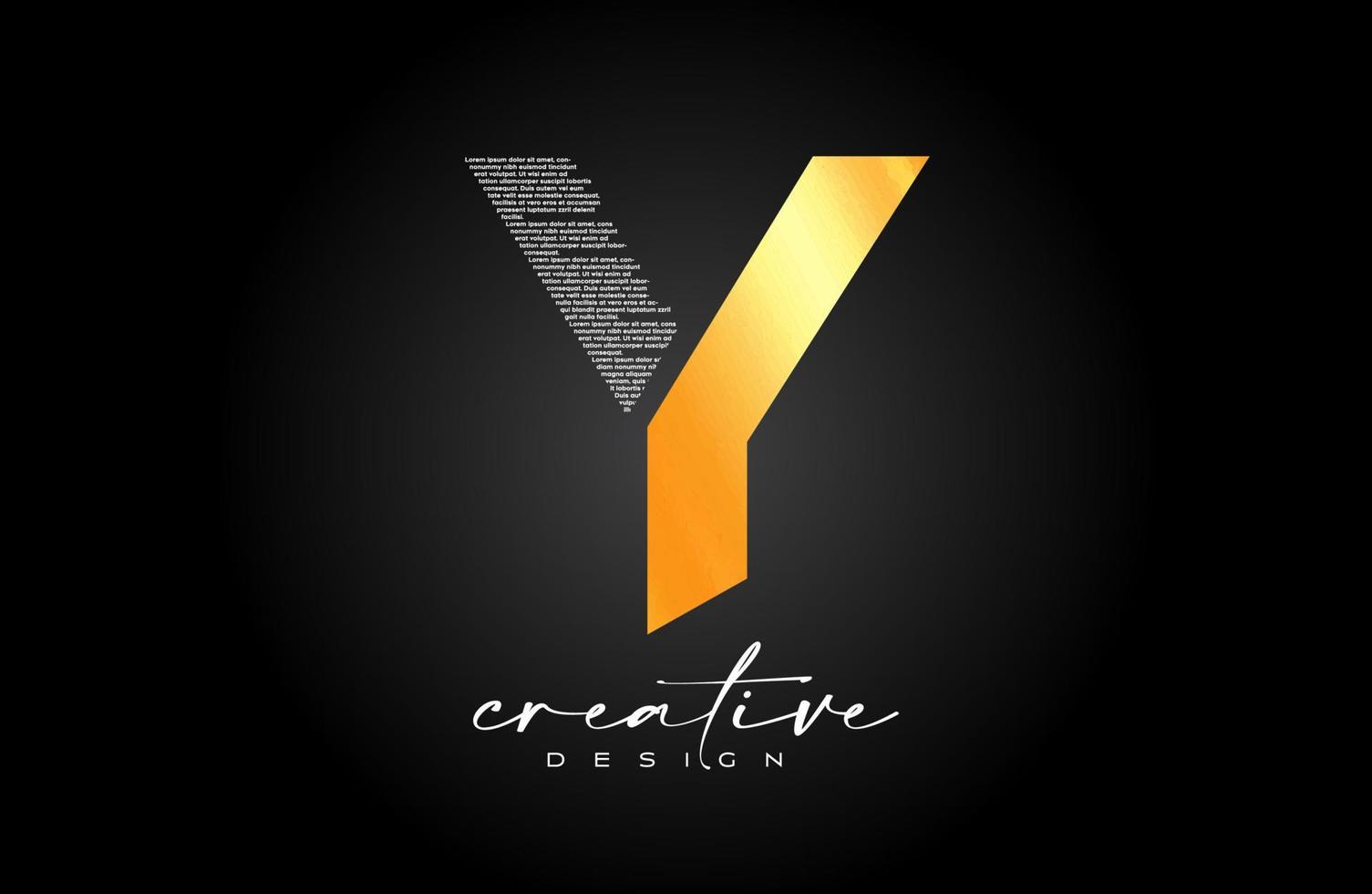 Golden Y Letter Logo Design with Creative letter Y made of Black text font Texture Vector