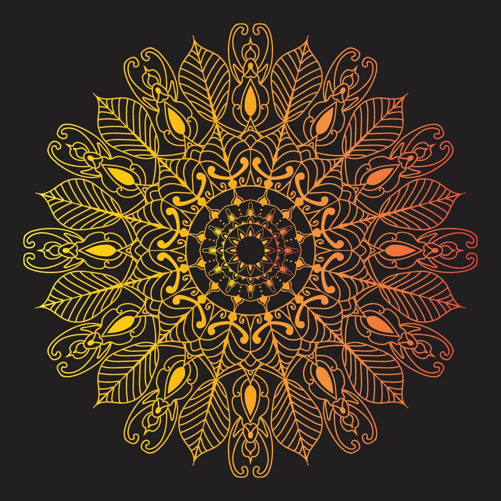 Modern golden color mandala background unique design and good look. vector