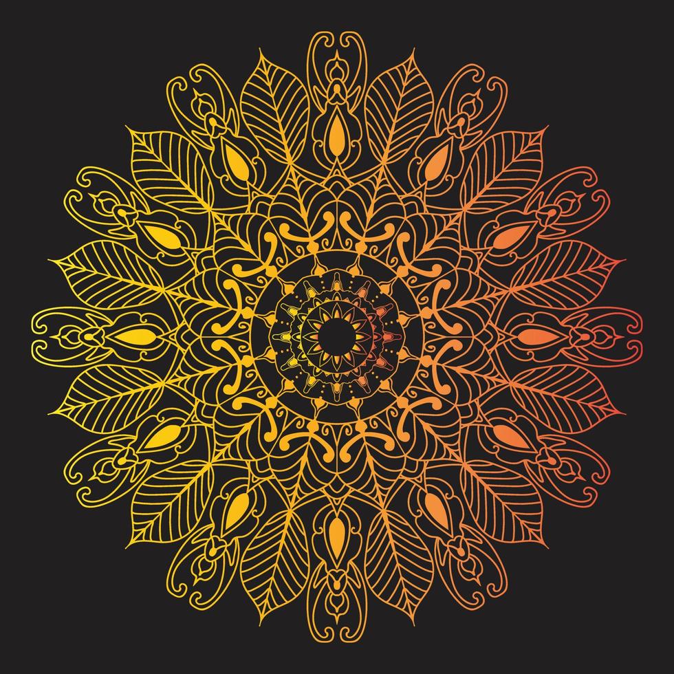 Modern golden color mandala background unique design and good look. vector