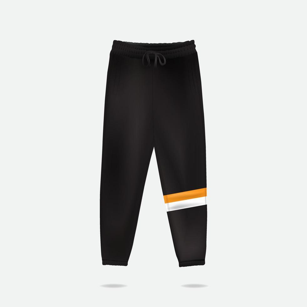 Training pants vector mockup. black sweatpants. jogging pants