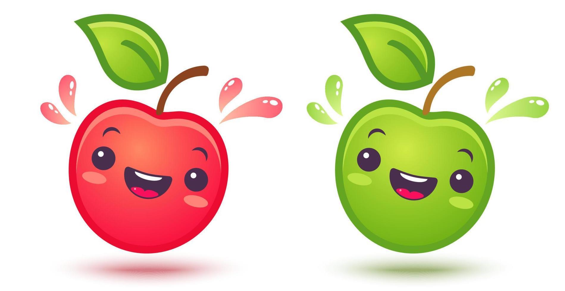 manzanas rojas y verdes vector