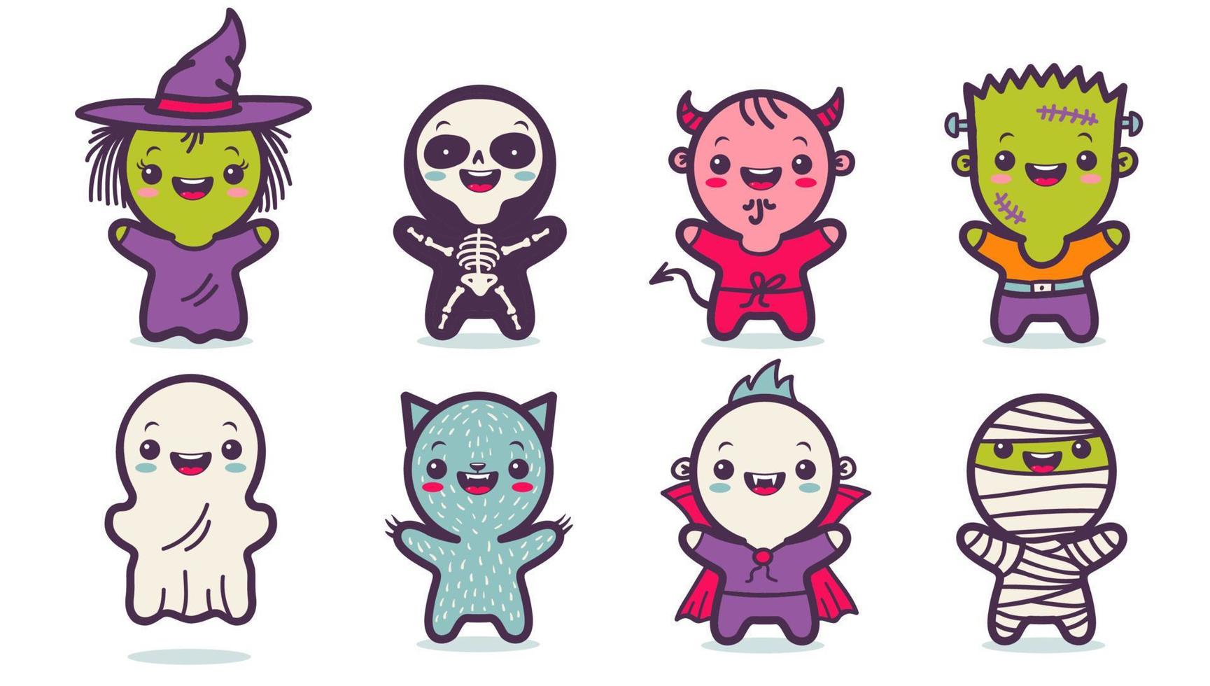 Vector Halloween monsters.