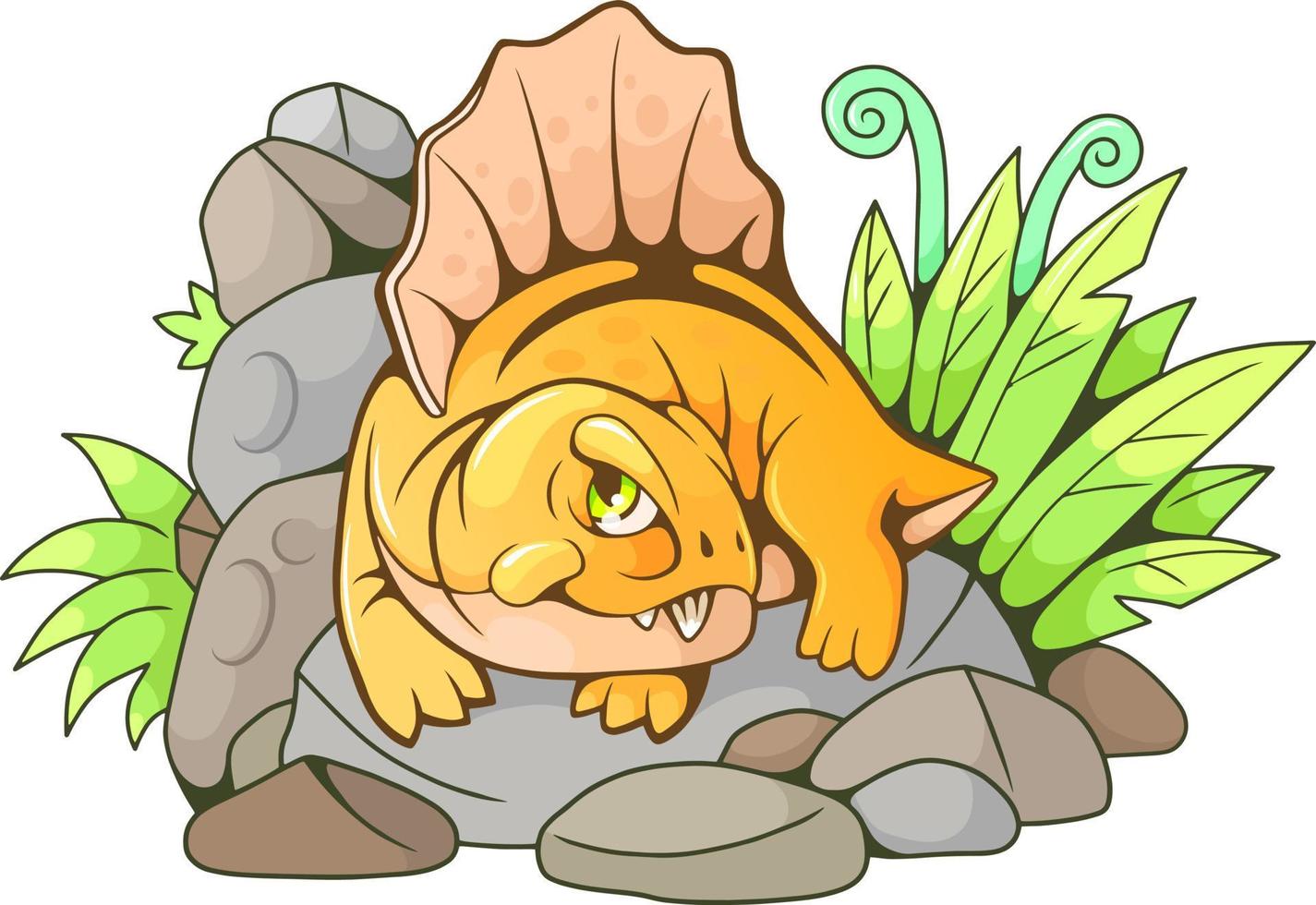 prehistoric dinosaur dimetrodon vector