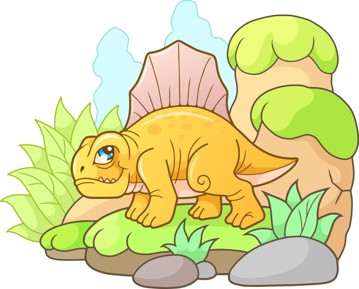 dinosaurio prehistórico dimetrodon vector