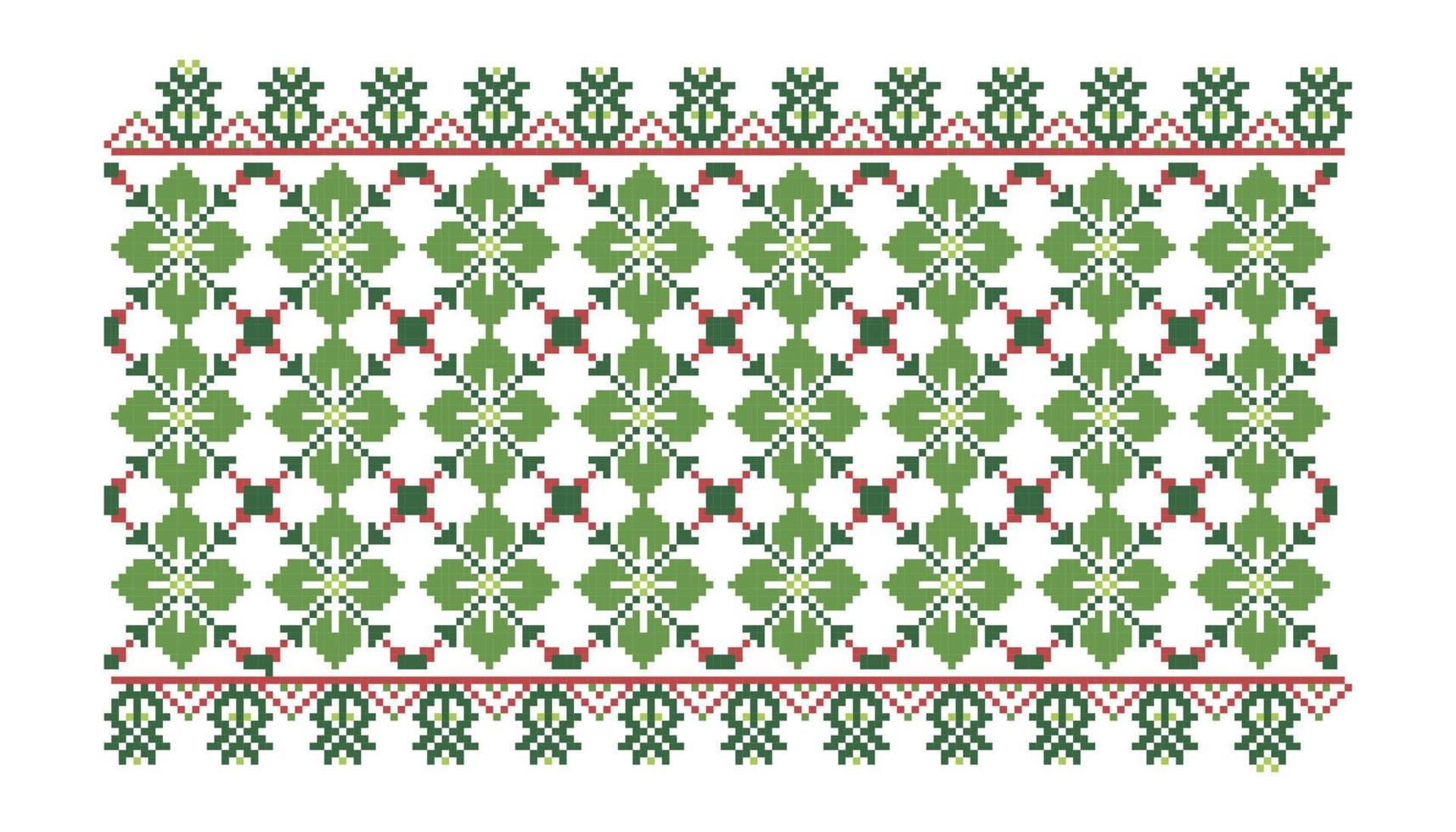 Seamless knitting embroidered pattern vector illustration with trendy color