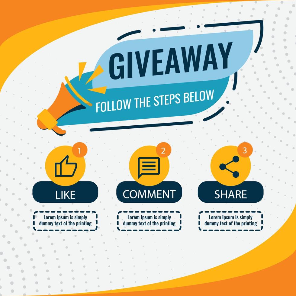 Giveaway quiz contest for social media post template giveaway prize win competition vector